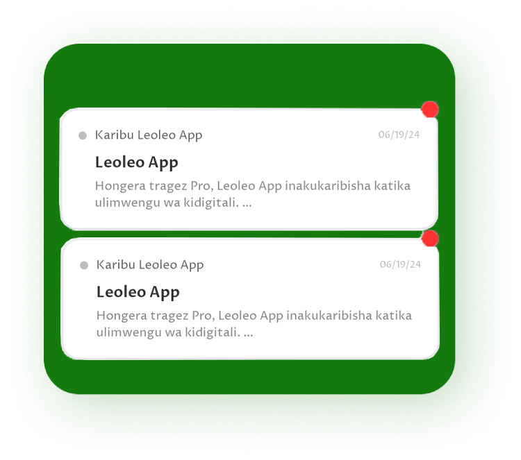 Leoleo App weather and market alert screen